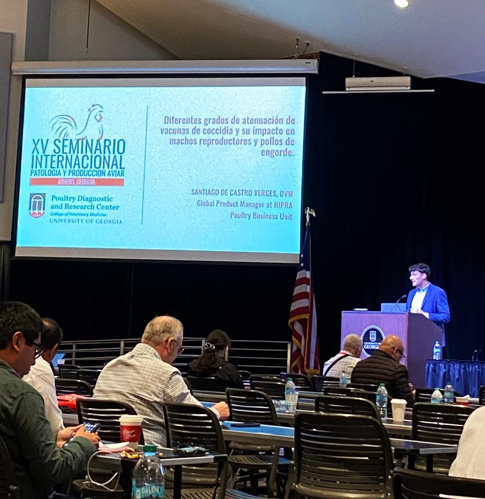 Santiago de Castro (Global Product Manager at HIPRA), presented